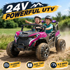 24V 4WD 2 Seater Ride on Toy for Kids 3-8, EVA Tires, Remote Control