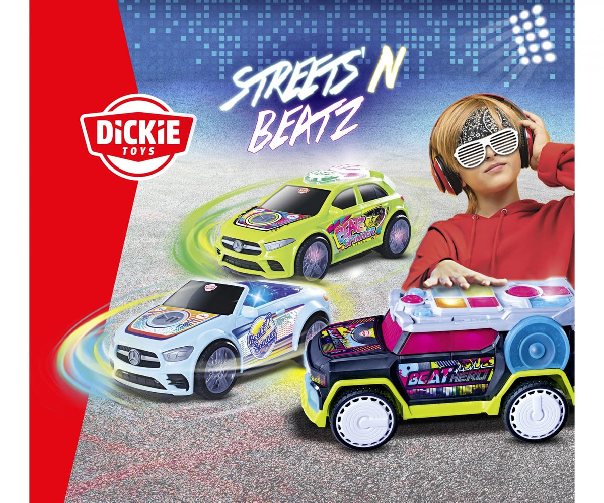 Dickie Toys - Beat Hero 203767001 +3 Years Car with Music Console, 22 Sounds, LED Lights, 3 Game Modes, Streat n Beatz