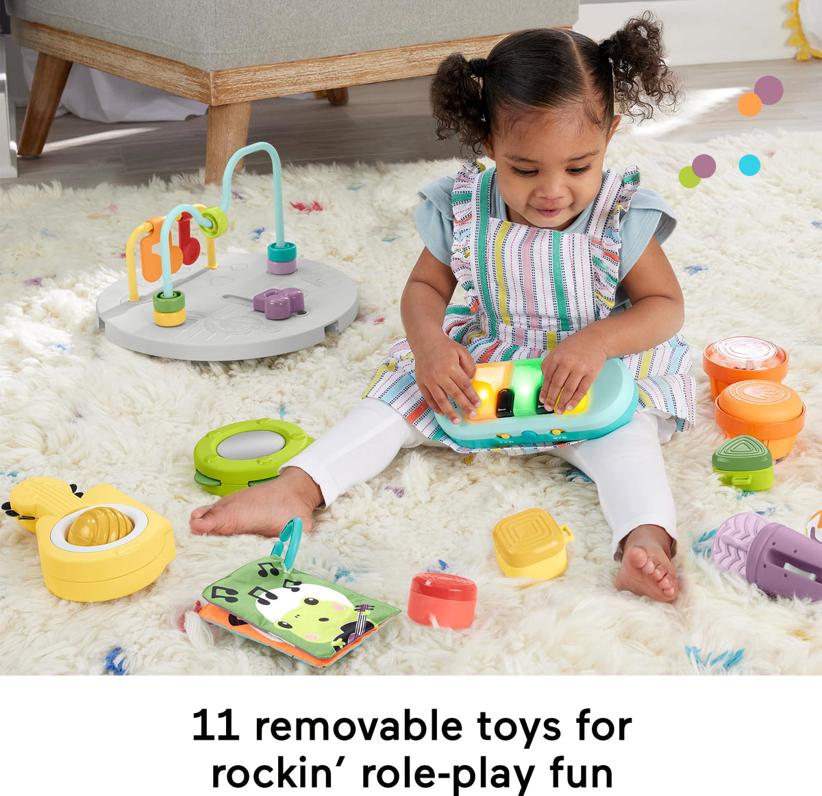 Fisher-Price Baby to Toddler Toy 3-in-1 Hit Wonder Activity Center & Play Table with Music Lights & Developmental Activities