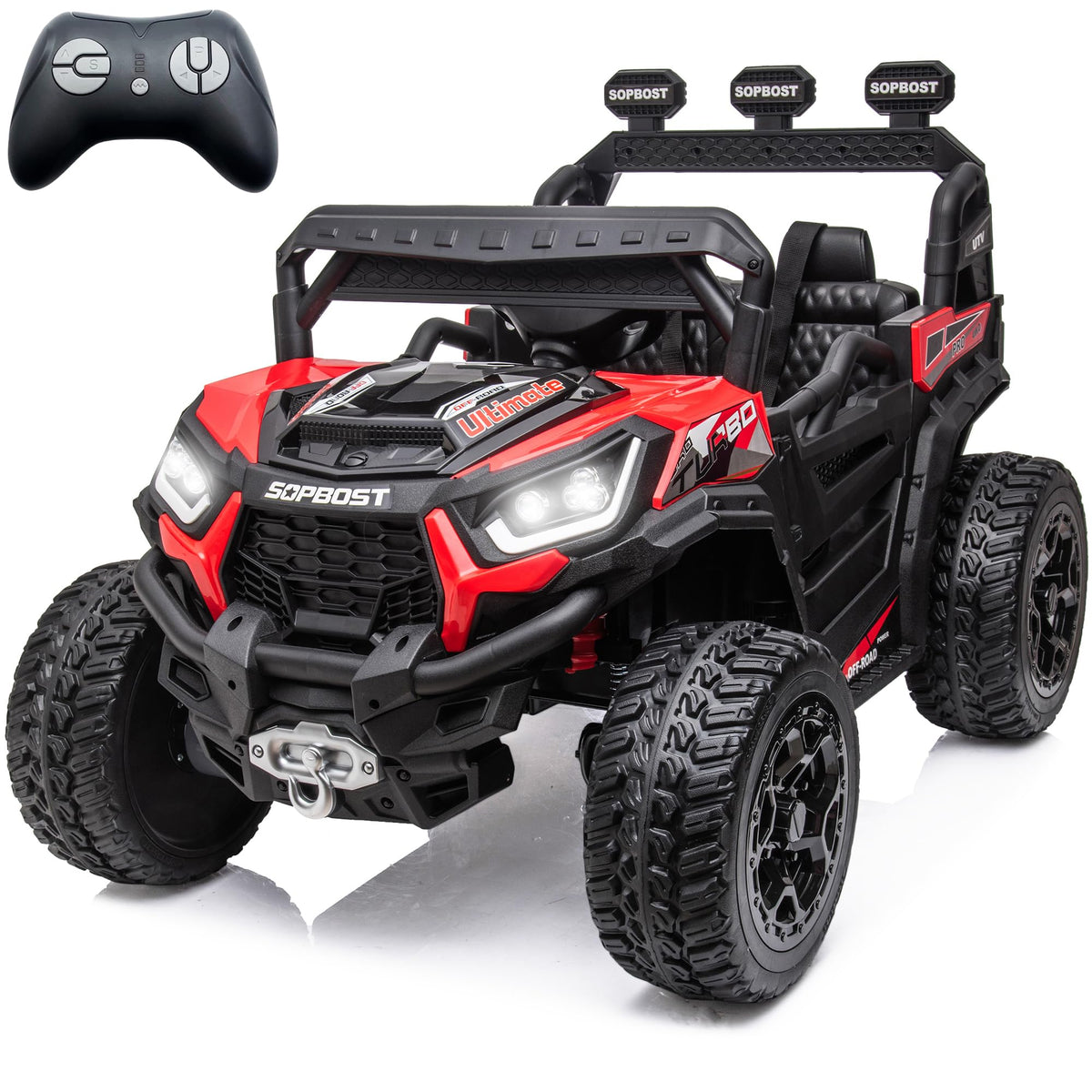 24V Kids Ride On UTV with Remote Control, 2WD/4WD Switchable, Green