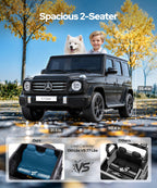 24v Ride on Toys for Big Kids,2 Seater Mercedes Benz G-Class G500 Electric Car for Kids,4WD Ride on Car with Remote Control,carros eléctricos para niños,Bluetooth,Music& Horn,Soft Start,Black