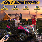 24V 4WD 2 Seater Ride on Toy for Kids 3-8, EVA Tires, Remote Control