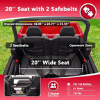 24V Ride on Toys for Kids 4-8, 2 Seater Electric Car with Dump Bed, Red