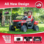 24V Ride on Toys for Kids 4-8, 2 Seater Electric Car with Dump Bed, Red