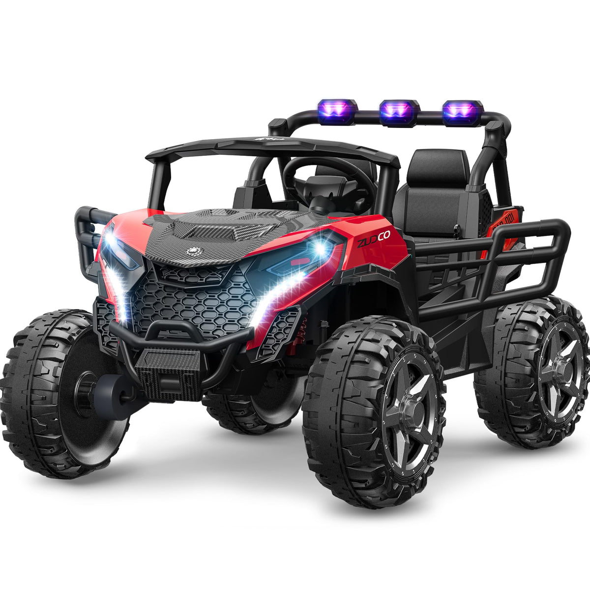 24V 4WD 2 Seater Ride on Toy for Kids 3-8, EVA Tires, Remote Control
