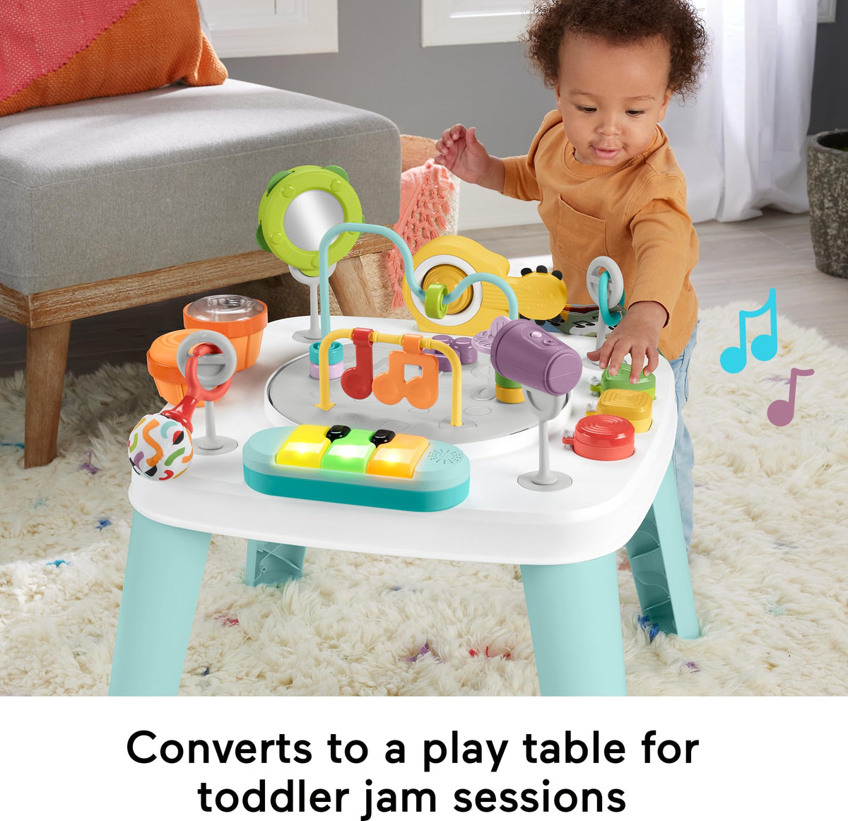Fisher-Price Baby to Toddler Toy 3-in-1 Hit Wonder Activity Center & Play Table with Music Lights & Developmental Activities