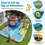 BOUNTECH Inflatable Bounce House Water Slide, Water Bounce House Jump Castle for Kids 3-12 Indoor, Splash Pool, Basketball Hoop, Backyard Fun Water Toys, Blow Up Bouncy Castle with Blower for Outdoor