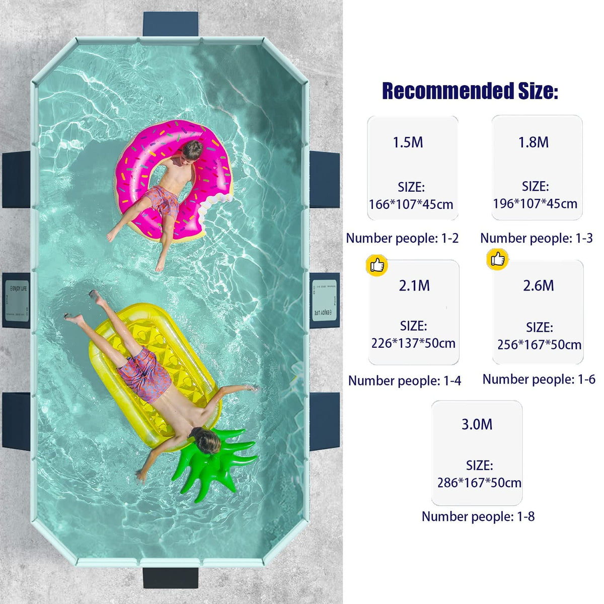 3M PVC Swimming Pool Non-Inflatable Folding Thickened Wear-Resistant Outdoor Large Pools Family Bathing Toy Children's Day Gifts(C,3.0M)