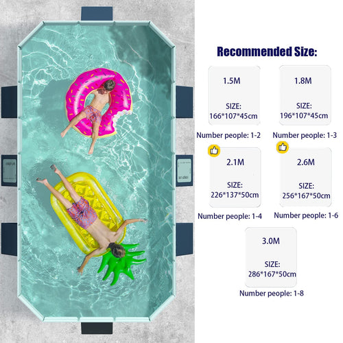3M PVC Swimming Pool Non-Inflatable Folding Thickened Wear-Resistant Outdoor Large Pools Family Bathing Toy Children's Day Gifts(C,3.0M)