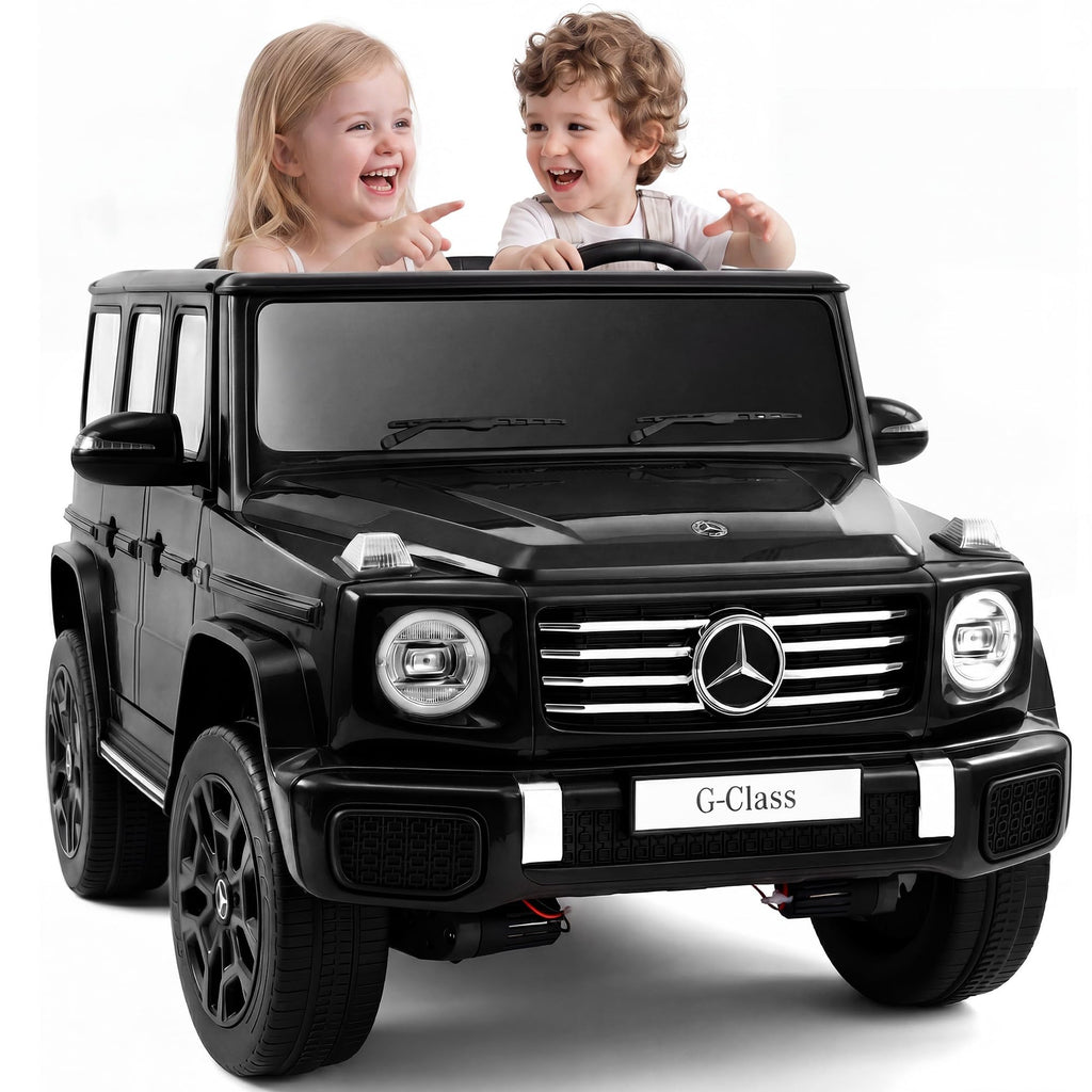 24v Ride on Toys for Big Kids,2 Seater Mercedes Benz G-Class G500 Electric Car for Kids,4WD Ride on Car with Remote Control,carros eléctricos para niños,Bluetooth,Music& Horn,Soft Start,Black
