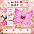Bionic Flying Butterfly for Weddings, RC Flapping Wing Butterfly Toy with LED Lights, Realistic Display Prop for Wedding Events, Concerts, Parties and Hobby Collectors (B09)