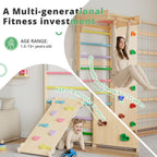 BlueWood 9-in-1 Swedish Ladder Rock Climbing Wall for Kids, Rainbow
