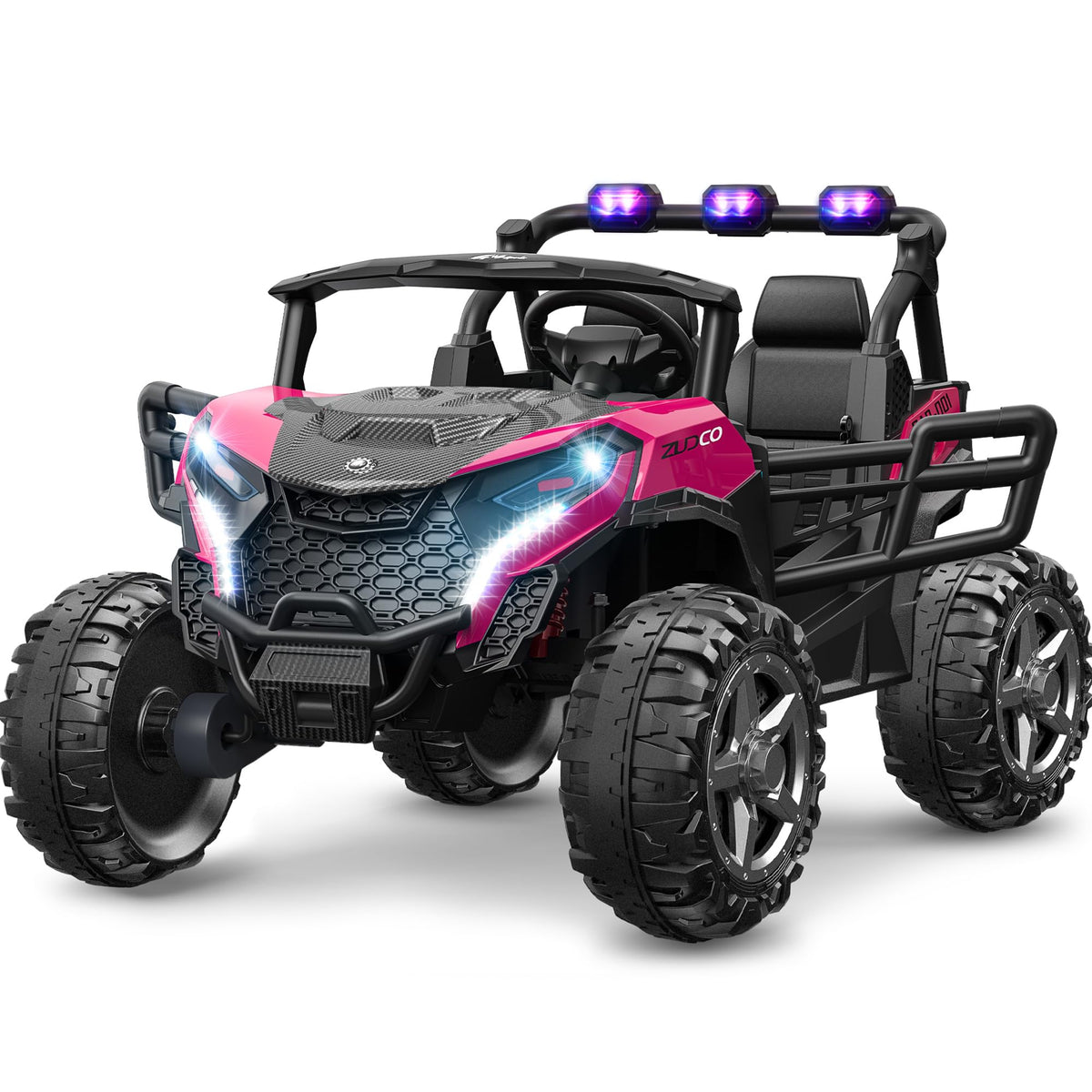 24V 4WD 2 Seater Ride on Toy for Kids 3-8, EVA Tires, Remote Control