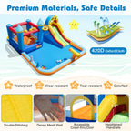 BOUNTECH Inflatable Bounce House Water Slide, Water Bounce House Jump Castle for Kids 3-12 Indoor, Splash Pool, Basketball Hoop, Backyard Fun Water Toys, Blow Up Bouncy Castle with Blower for Outdoor