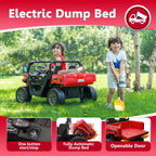 24V Ride on Toys for Kids 4-8, 2 Seater Electric Car with Dump Bed, Red