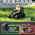 24V Kids Ride On UTV with Remote Control, 2WD/4WD Switchable, Green